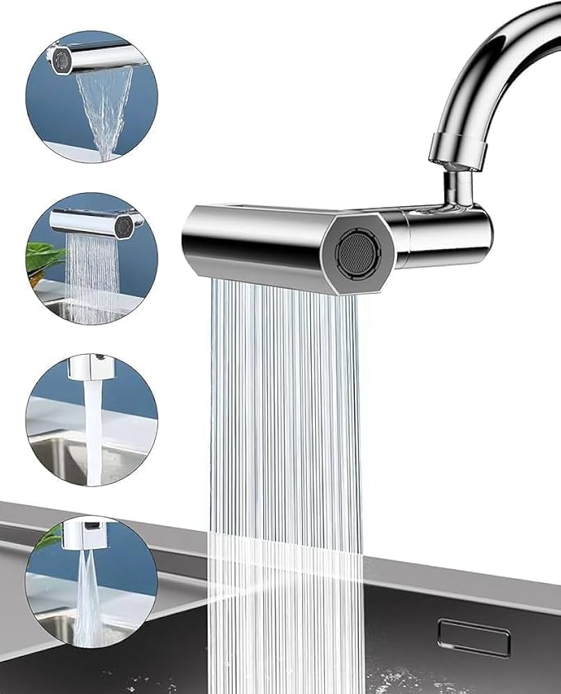 ¡Oferta: 2x1: Grifo giratorio con cascada para extensión 4en1