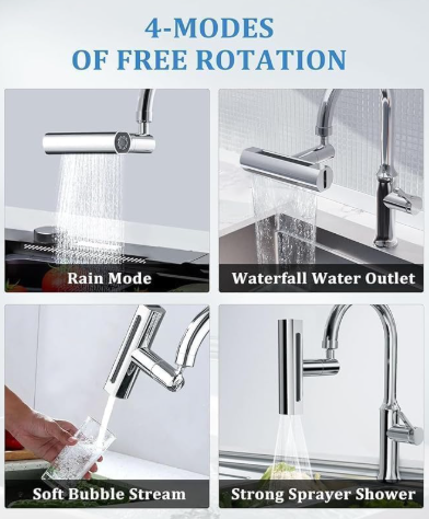 ¡Oferta: 2x1: Grifo giratorio con cascada para extensión 4en1