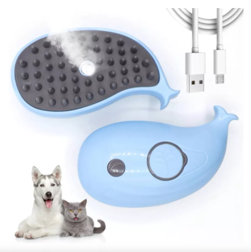 Cepillo vapor para mascota (celeste)