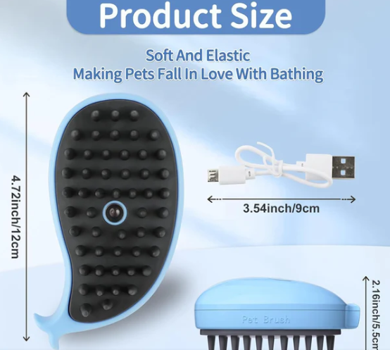 Cepillo vapor para mascota (celeste)