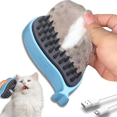 Cepillo vapor para mascota (celeste)